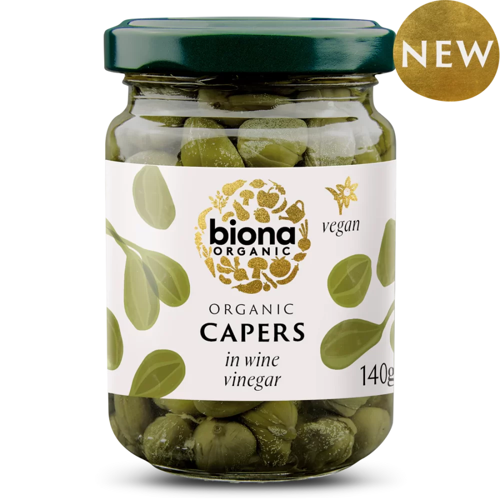 Biona Organic Capers in Wine Vinegar, 140g